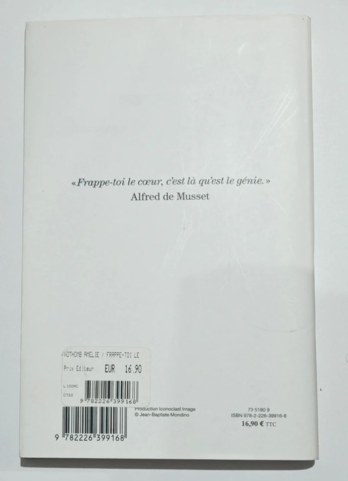 Roman "Frappe-toi le cœur" Amélie Nothomb - photo numéro 2