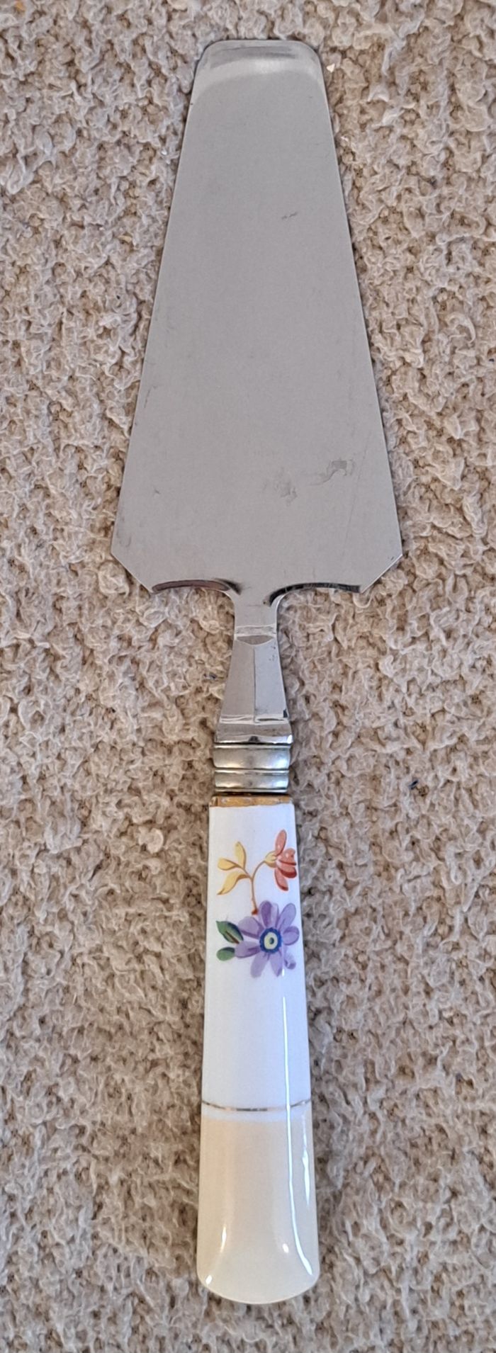 🍽 Ancienne pelle à tarte manche décors fleuris