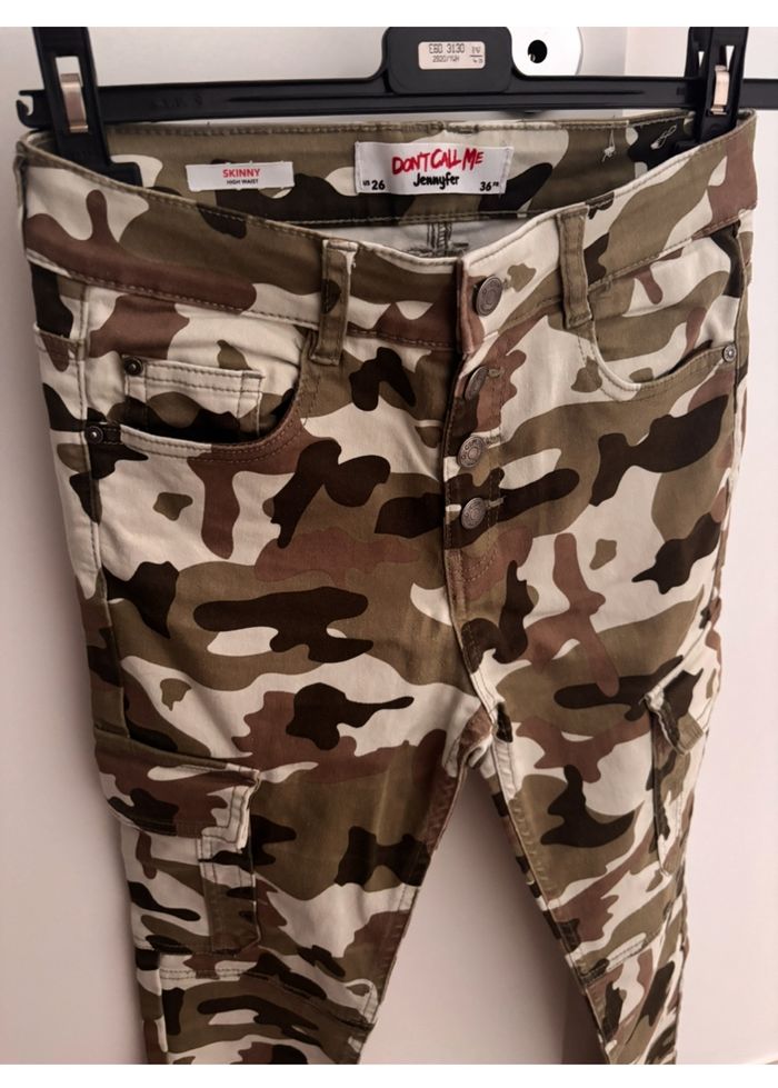 Jean skinny fille Jennifer motif militaire Kaki 36 - photo numéro 2