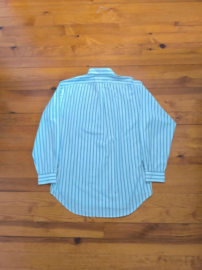 Chemise à rayures - Ralph Lauren - Yarmouth - Logo brodé marine - blanc, bleu, noir - Taille L - photo numéro 4