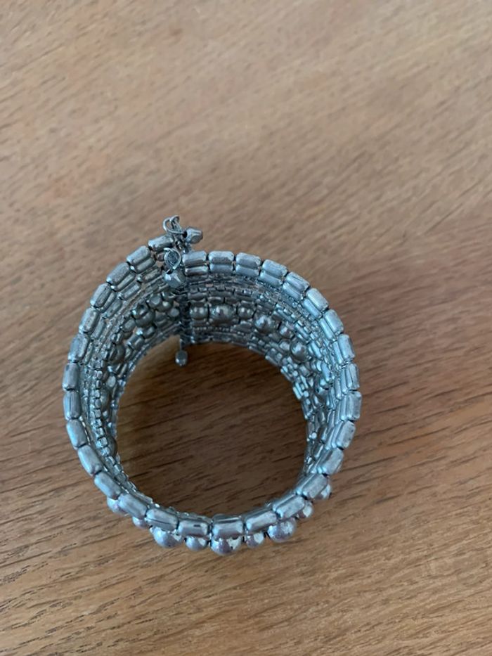 Bracelet multi-rangs argenté - photo numéro 4