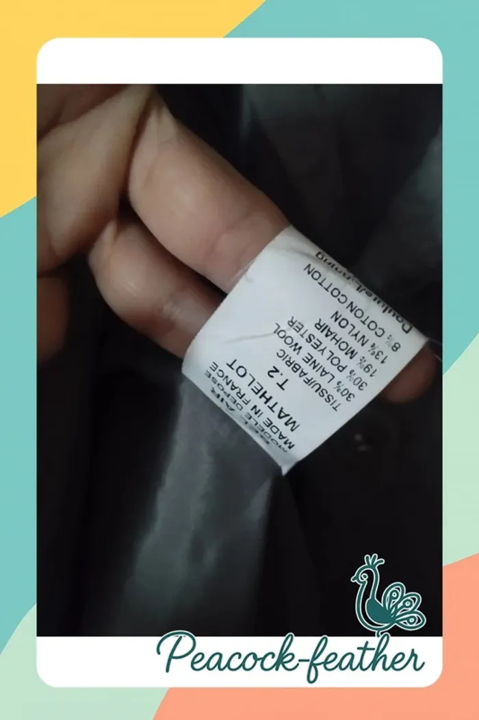 Manteau gris laine bouillie TU - photo numéro 6