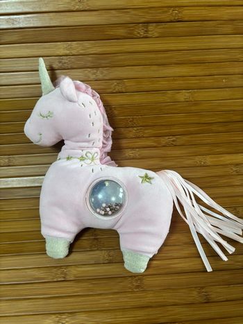 Doudou éveil licorne rose miroir boule mots d enfants 