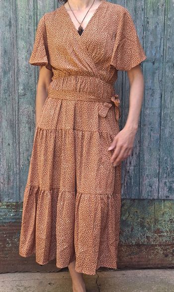 superbe robe Flamant Rose marron taille M