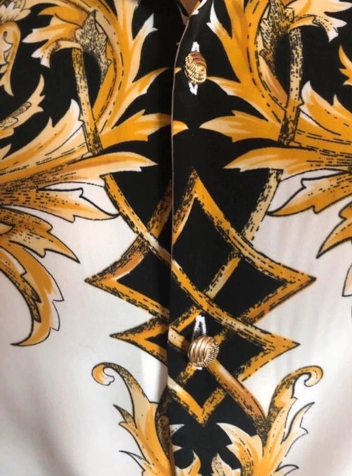 Vintage baroque pattern shirt / Chemise vintage motif baroque Françoise de France - photo numéro 8