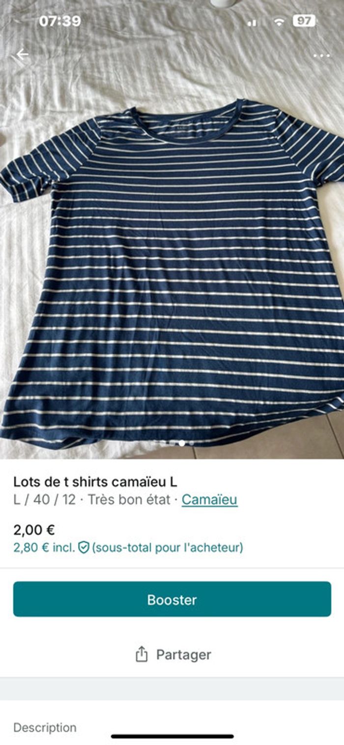 Lots de 2 t shirts ,2 pulls et 1 gilet en taille L - photo numéro 13