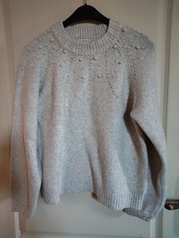 Pull femme gris clair