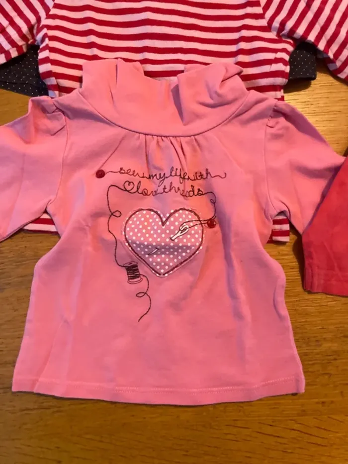 8 tshirts à manches longues fille 12 mois - photo numéro 2