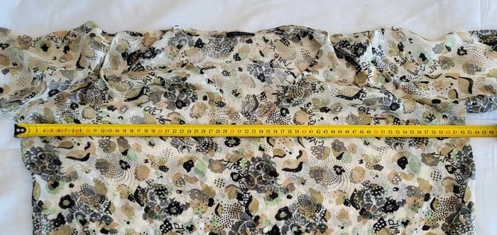 Blouse manches courtes à motifs écrue beige kaki IKKS Taille 42 - photo numéro 10