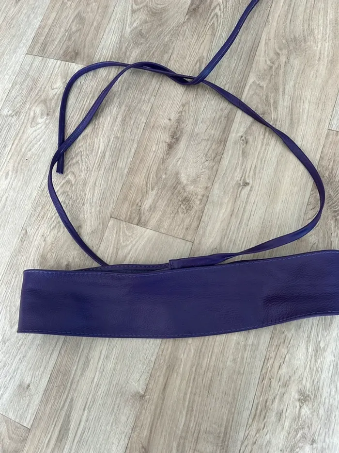 Ceinture obi cuir violette taille unique