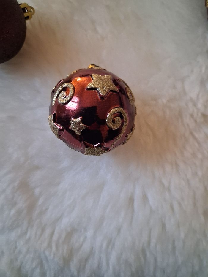 Lot de 4 boules de Noël 🎄 marron et doré - photo numéro 4
