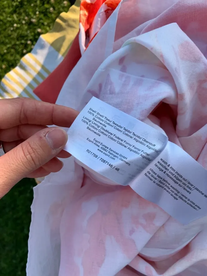 Robe en coton Esprit blanche à fleur orange taille 36 - photo numéro 14