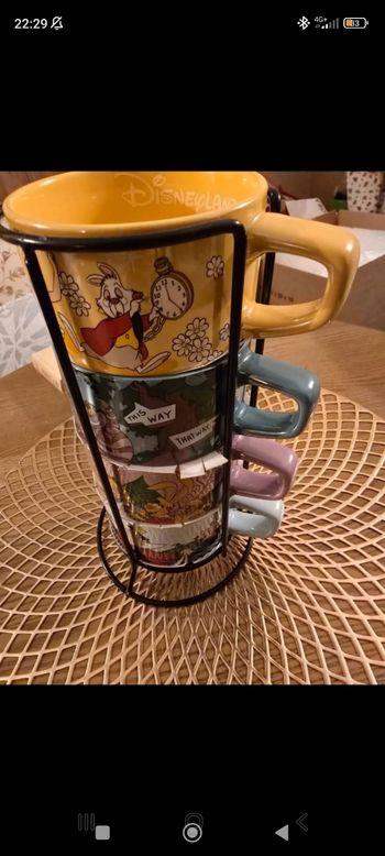 Set de 4 tasse Alice Au pays des merveilles Disneyland paris