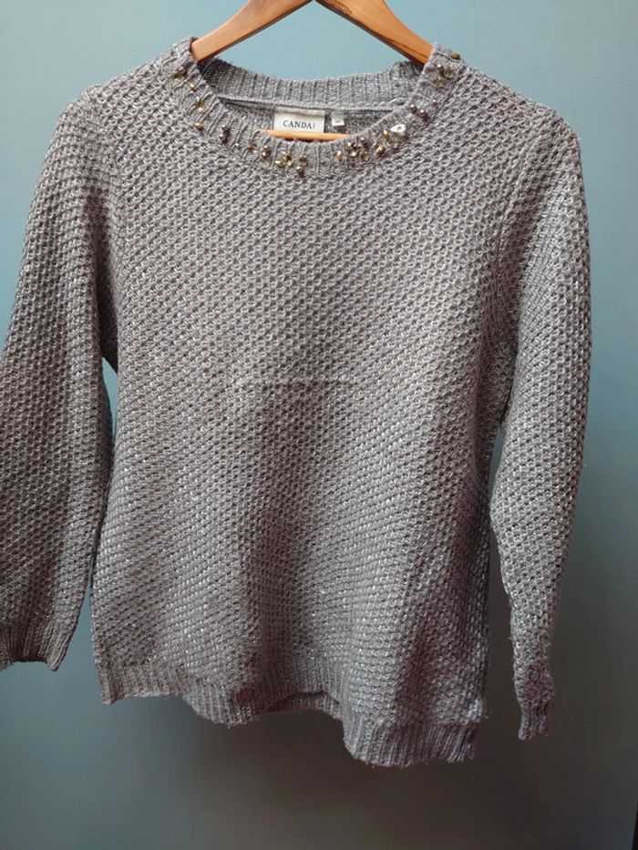 Pull gris taille m