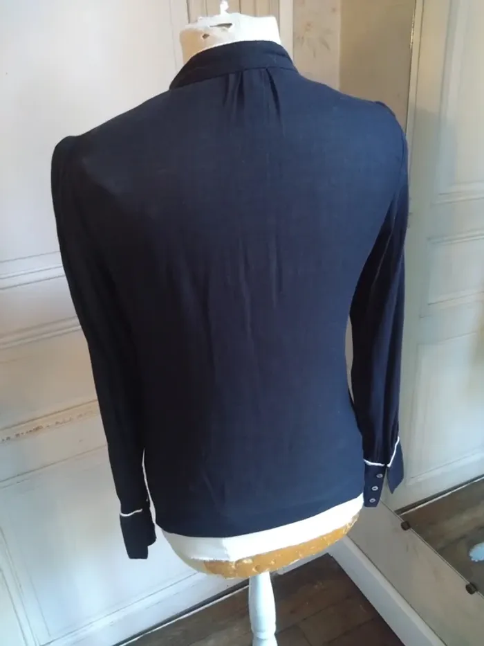 top t shirt noir manches longues Les Petites Collection t S 36 Coton - photo numéro 6