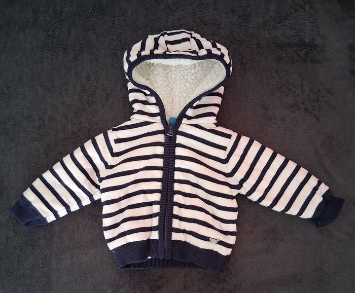 Veste marinière Polaire Le Phare de la Baleine  Taille 6 mois