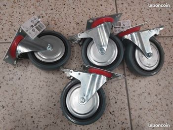 Lot de 4 Roues pivotante avec frein - Version XL 150 mm