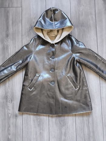 Manteau caban simili cuir intérieur moumoute il gufo