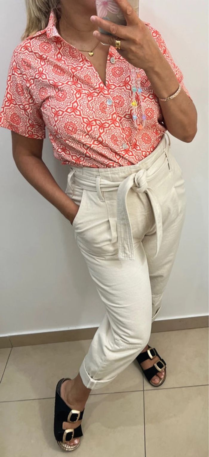 Chemise Manches Courtes Imprimée Taille 38 - photo numéro 4