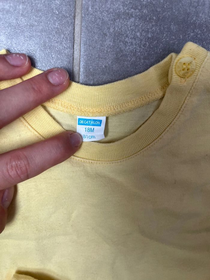 T-shirt jaune décathlon 18mois - photo numéro 3