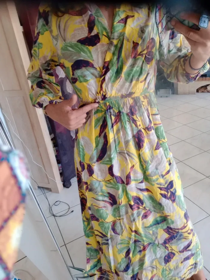 Robe longue L imprimé floral c83 - photo numéro 4
