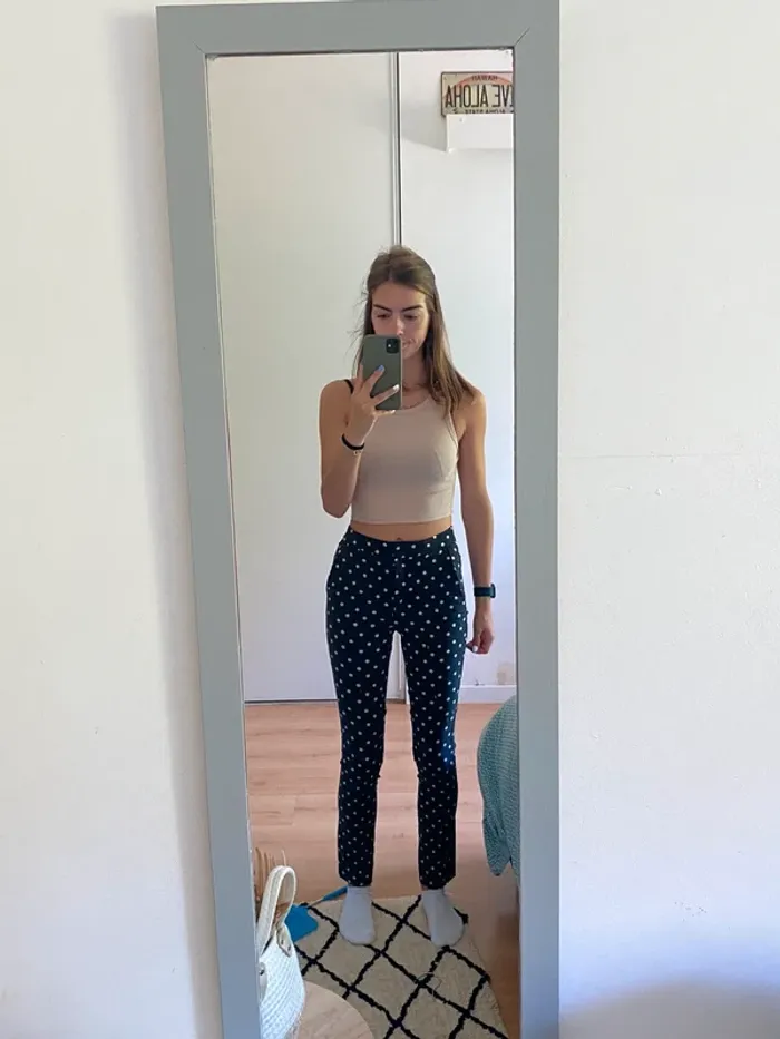 Pantalon slim à pois - Mango