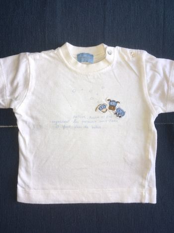 Teeshirt Blanc Cyrillus 6 mois