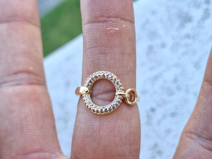 Bague ouverte Dorée avec strass design Ovale Réglable, Bague de fiançailles pour femmes - photo numéro 5