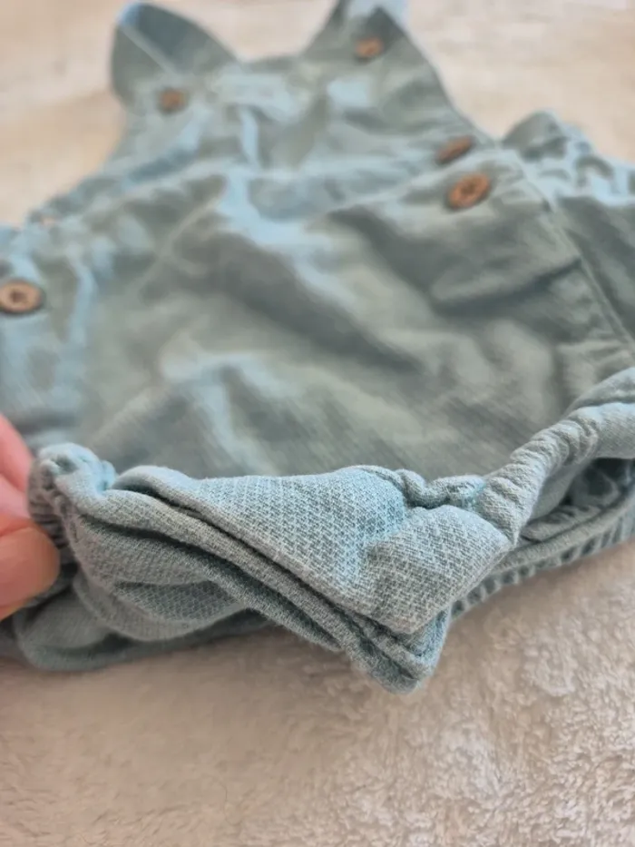 Grenouillère short été bretelles bébé - photo numéro 4