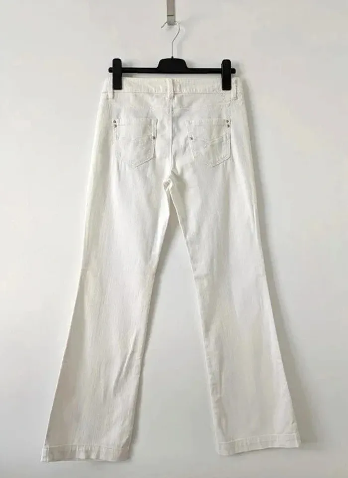 Jean évasé brodé en coton - Sépia Collection - taille 38 - photo numéro 2