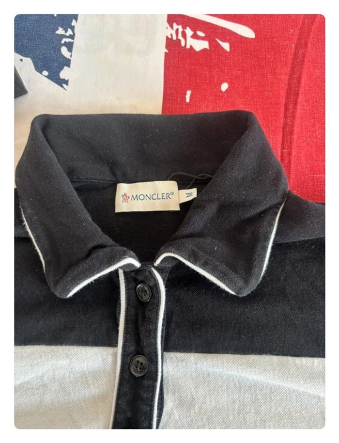 Polo col poitrine moncler femme noir et blanc xs/s - photo numéro 4