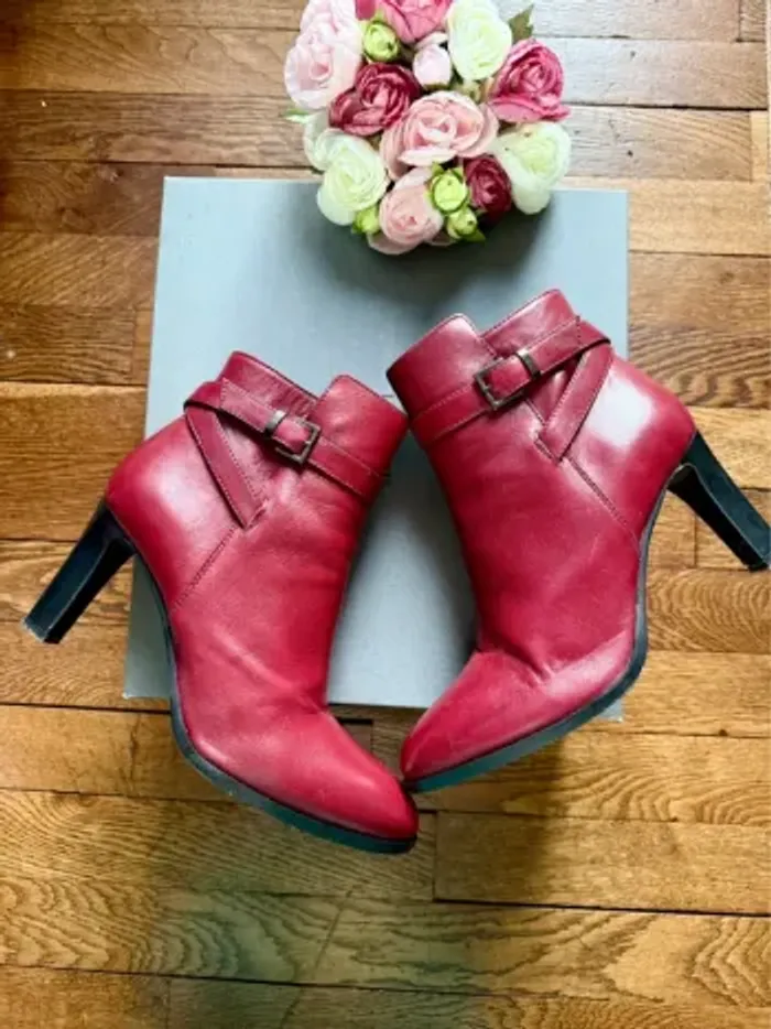 Boots bottines bordeaux Minelli cuir