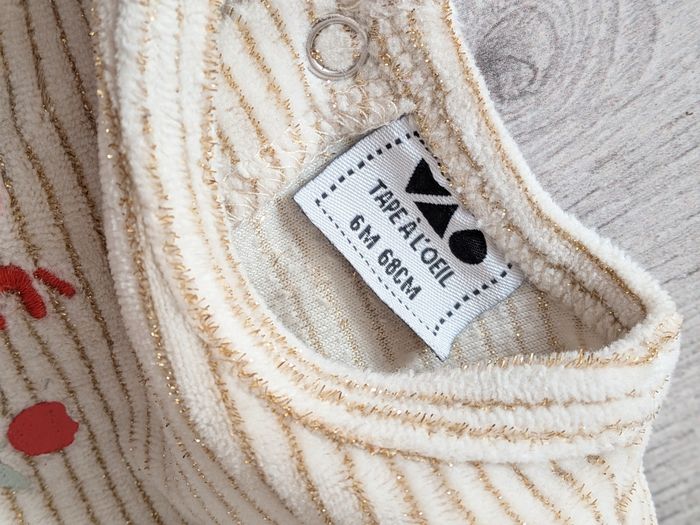 Pyjama velours bébé fille tape à l'oeil 6 mois - photo numéro 5