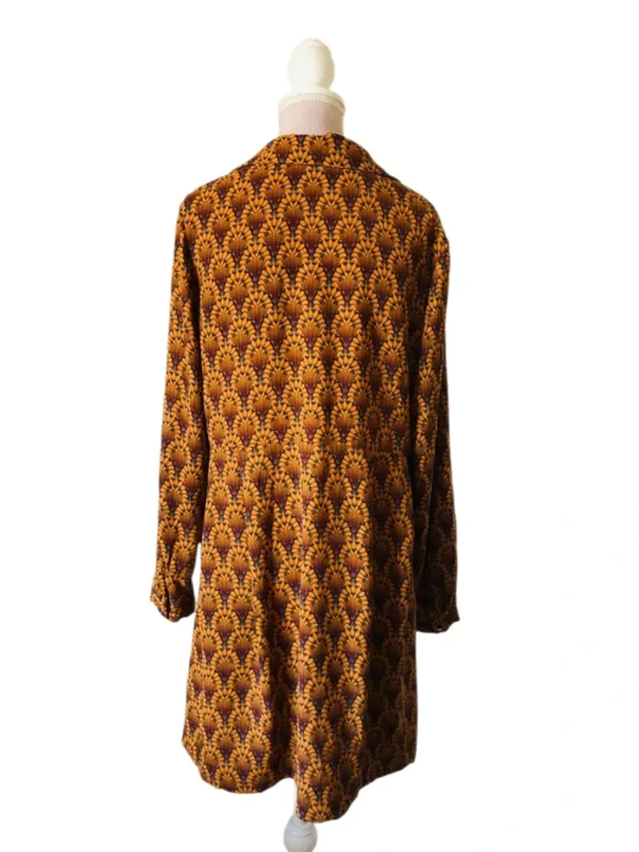 🍁Chemise longue S/36 hippie chic boho vintage retro 70s style long shirt🍁 - photo numéro 7