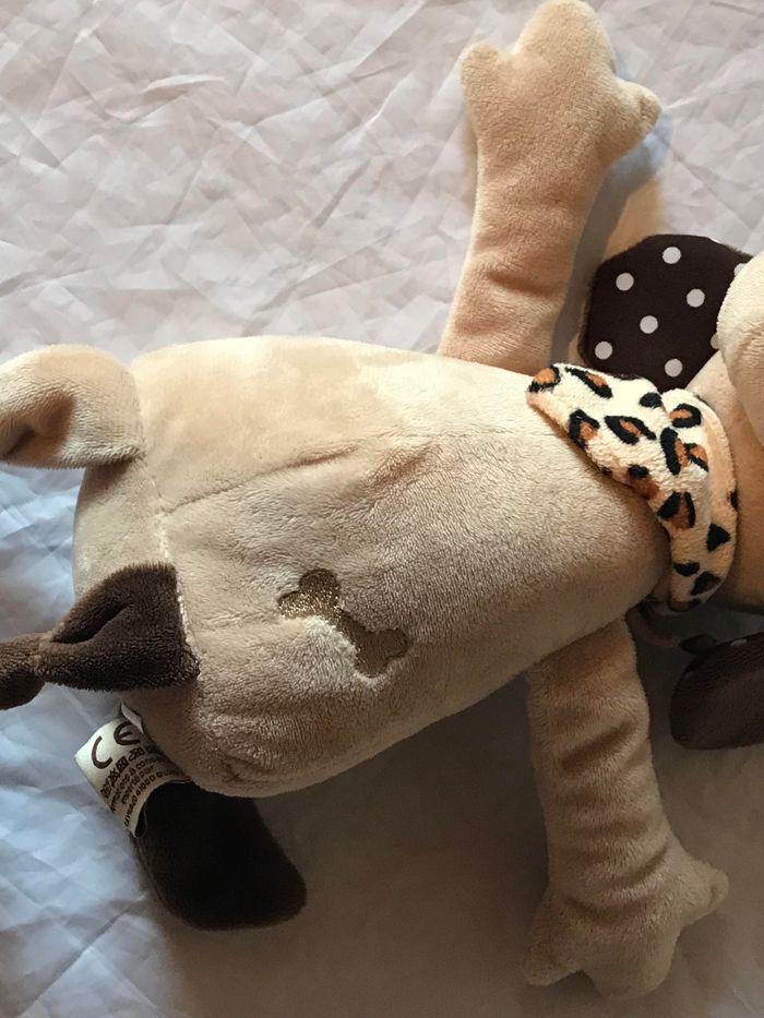 Petit Chiot Chien Longues Jambes Molles Bandana Peau Guépard Os Creux Peluche Petits Enfants Bébés - photo numéro 3