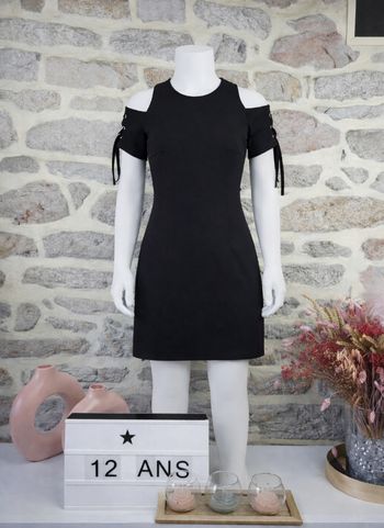 Robe à épaules dénudées et lacets noire Fille taille S 12 ans marque Jennyfer 🦜