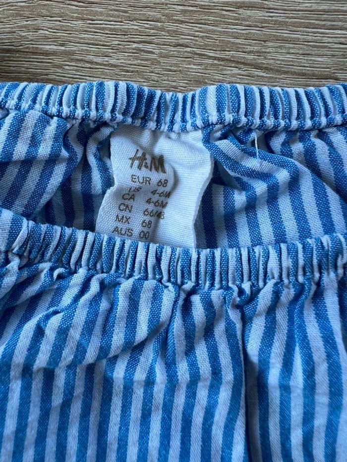 Joli débardeur rayé bleu et blanc 6 mois H&M TBE - photo numéro 3