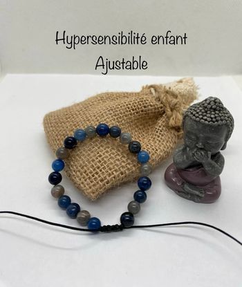 Bracelet hypersensibilité enfant ajustable , lithothérapie
