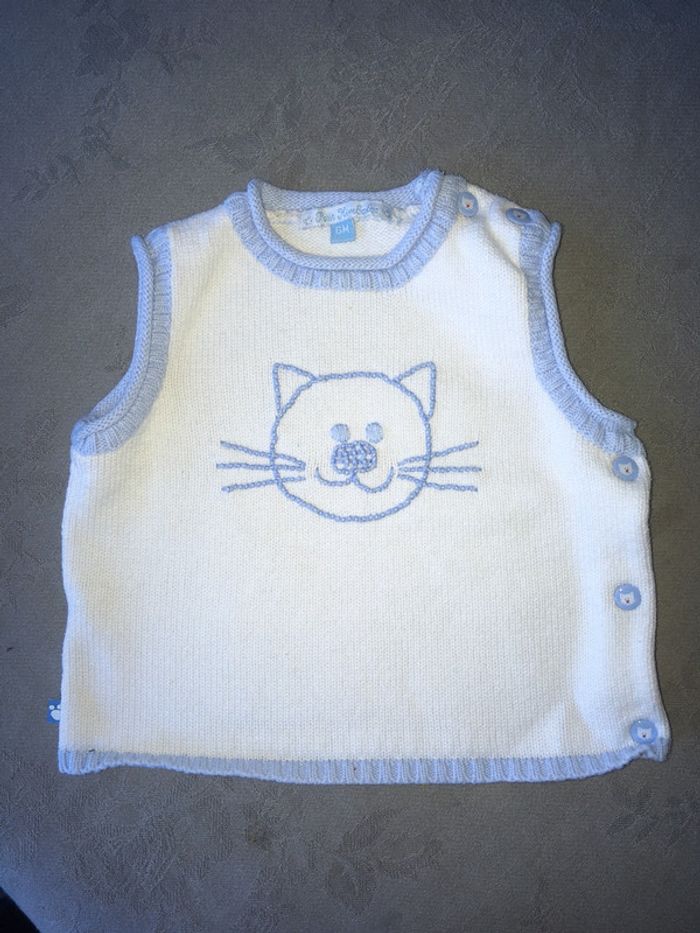 Pull coton sans manches Kimbaloo 6 mois
