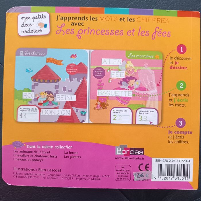 Livre Mes petits docs-ardoises princesses et fées - photo numéro 2