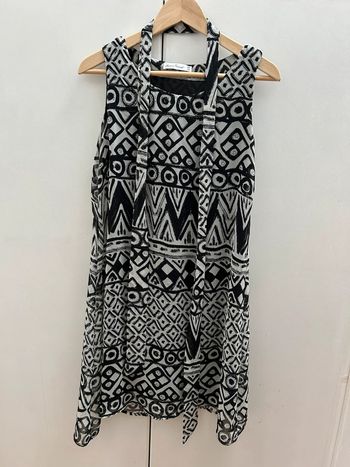 robe noir et blanche à motifs baroque avec ceinture - Classic tricot taille s/m