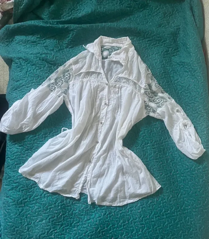 chemise vintage broderie coton