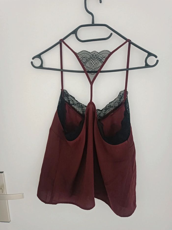 Nuisette bordeaux "tigresse" et dentelle noire Undiz Taille S En très bon état - photo numéro 2