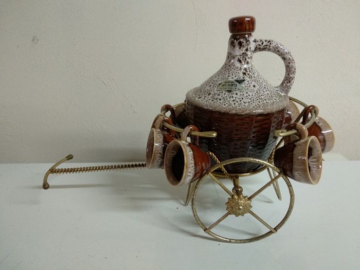 Service à liqueur en grès Vintage