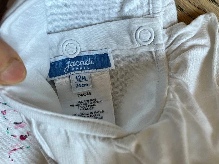 Lot de deux tee-shirts blancs manches courtes Jacadi 12 mois - photo numéro 7