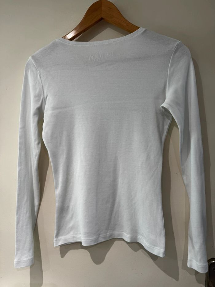 Caroll t-shirt blanc manches longues strass - photo numéro 4