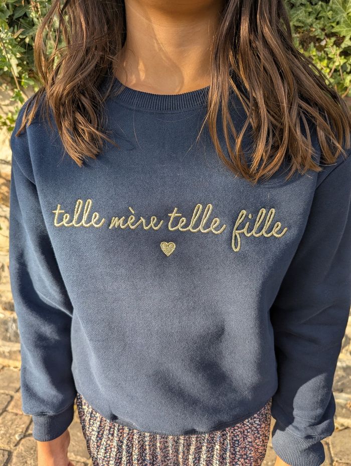 Sweat bleu marine Telle mère telle fille Taille 12 ans - photo numéro 5