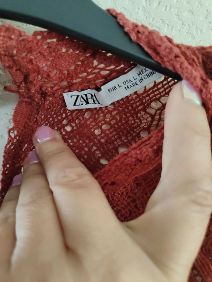 Haut bordeaux Zara taille L - photo numéro 2