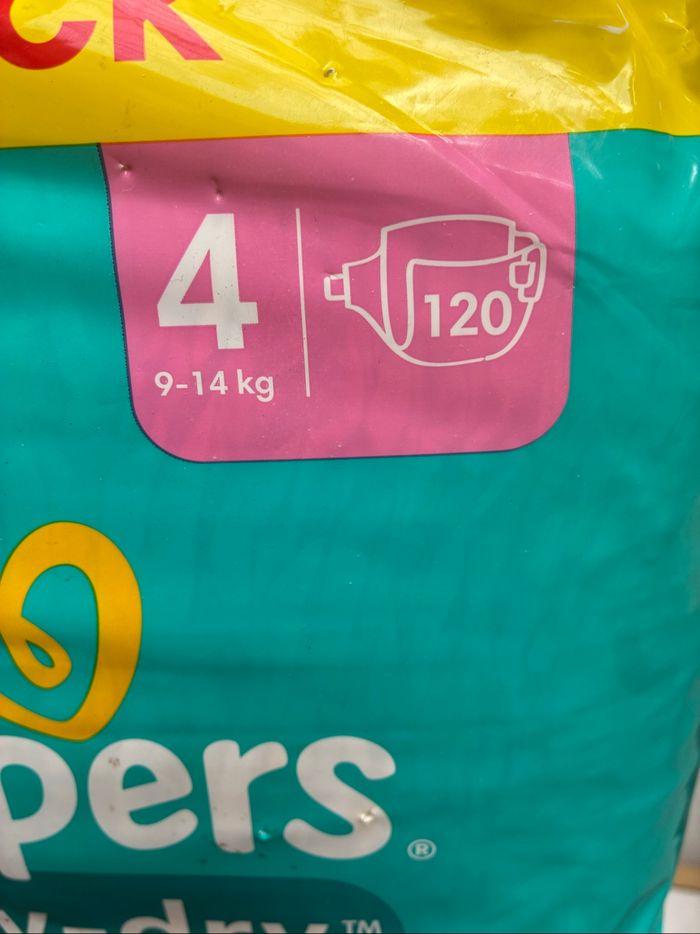 Giga pack de 120 Couches  Pampers Baby dry NEUF T 4 - photo numéro 2