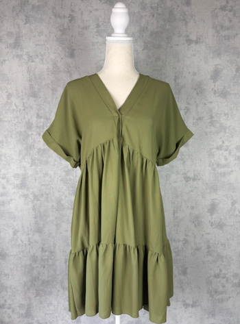 🌸 Robe fluide Vert Olive Taille 40/42 🌸